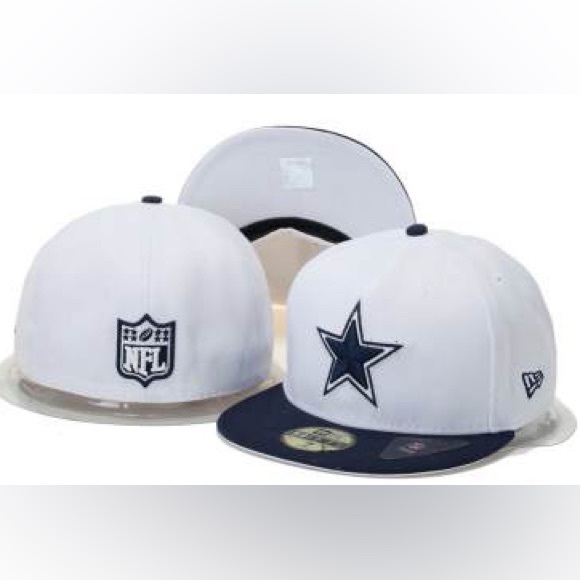 Dallas Cowboys New Era 59Fifty Fitted Cap White & Blue Baseball Hat NFL - Picture 2 of 7